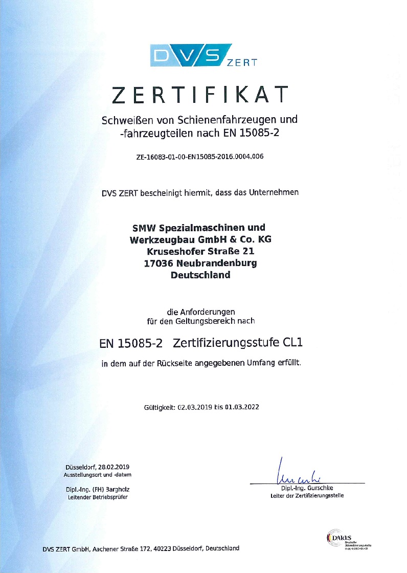 Zertifikate – SMW GmbH & Co. KG